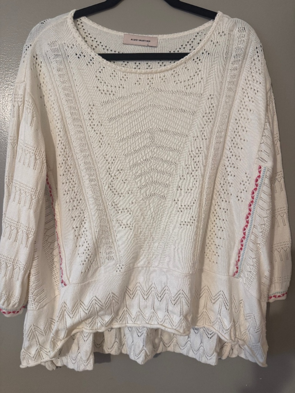 Aldo Martins cream crochet sweater